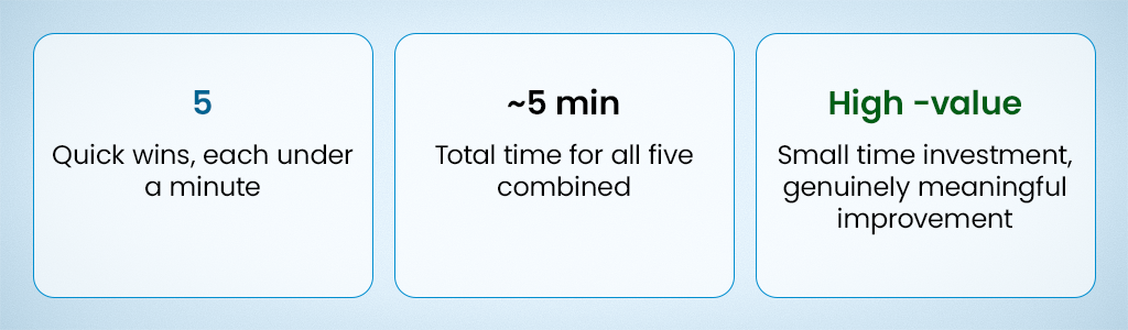 5 Quick Backup tips wins each under a minute